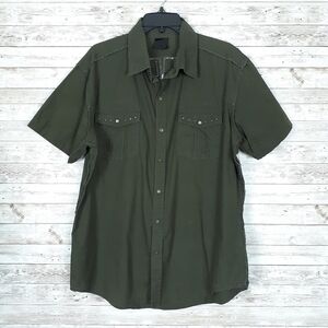 Blac Label Mens Shirt XL Distressed Green 730